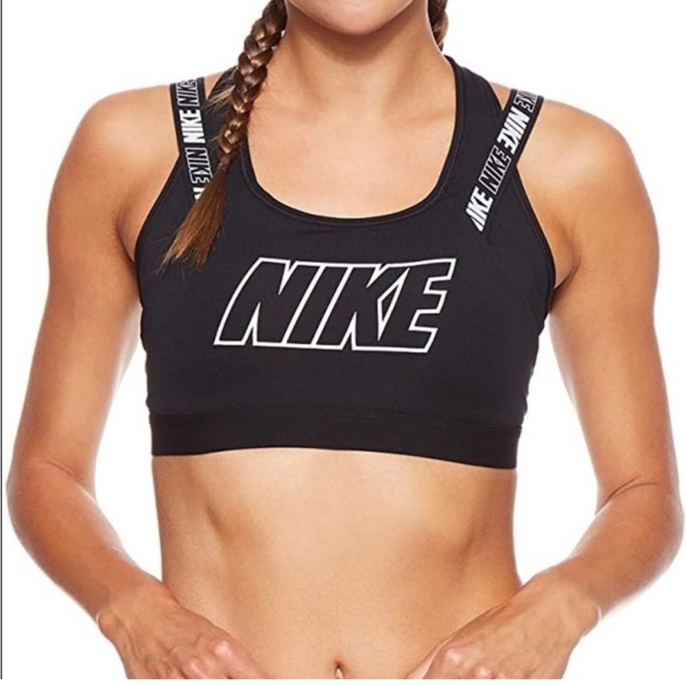 Nike Victory HBR Black and White Strappy Sports Bra NWOT Small